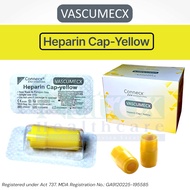 Heparin Cap Yellow Sterile Individually Packed Box of 100pcs