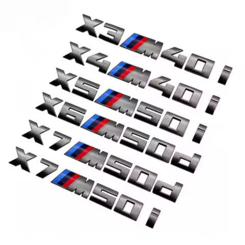 Emblema Gris para BMW X3M X4M X5M X6M X7 M Power, Insignia con Logotipo 40i 40d 50i 50d 60d 60i, Log
