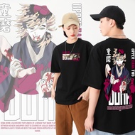 Anime Demon Slayer Short Sleeve Winding Two Douma Printed T-Shirt Size Round Neck Summer Top