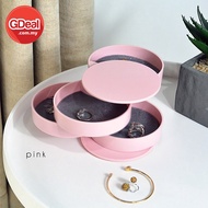 GDeal 360° Rotation Nordic Creative Style Jewelry With Anti Slip Dot Dressing Table Makeup Storage B
