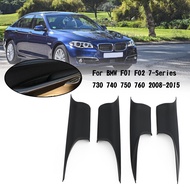 Areyourshop 4PCS Front Door Inner Handle Pull Carrier Cover For BMW 7 F01 F02 2008-2015 BLK