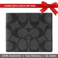 Coach Men Men Wallet In Gift Box Wallet In Gift Box Id Billfo Charcoal / Black / Black Antique Nickel # F66551