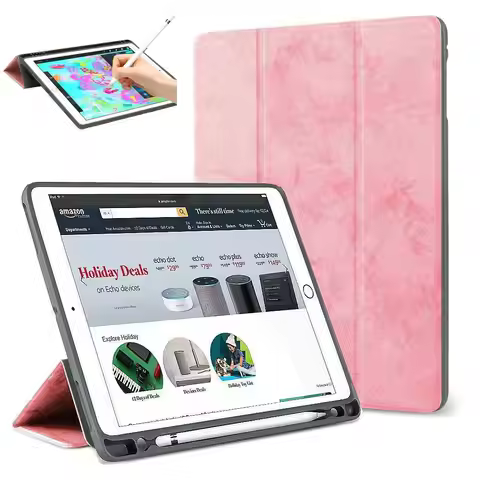For iPad Pro 12.9 2017/2015 Case Pencil Holder,Smart Cover Trifold Stand Auto Sleep/Wake Protective 