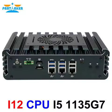Partaker Embedded Fan Industrial Computer 11th Gen i5 1135G7 Wall Mount 3 LAN 6 COM GPIO Medical HMI