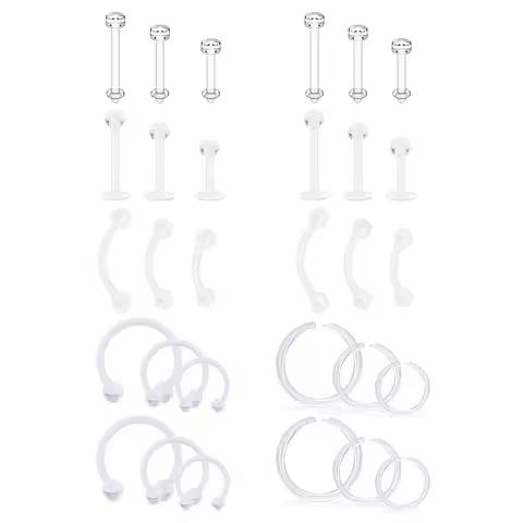 Clear Sports Work Bioflex Helix Tragus Conch Earrings Plastic Medusa Piercing Jewelry Lip Rings Labr