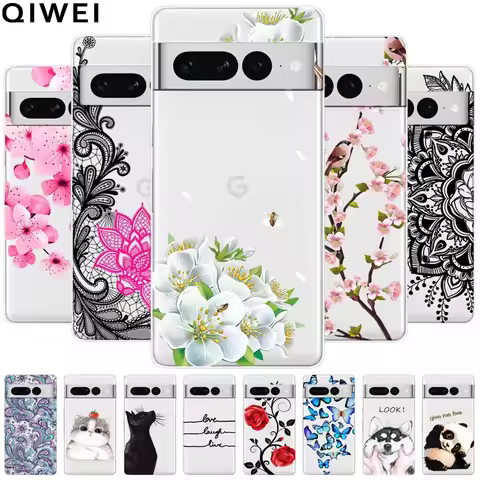 For Google Pixel 6A Case Cartoon Clear Soft Silicone TPU Covers For Google Pixel6 6 Pro 7A Phone Cas