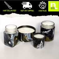 Scented Candle and hand decorated Jar | Made to shine by Nevele Artisan | 3 wick candle and 1 wick c