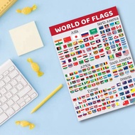 Laminated Flags of the World, World of Flags, Laminated Educational Charts for Kids and Students
