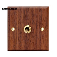 86 Type Solid Wood Panel Switch Wall Light Retro Brass Toggle Switch Wood Grain Electrical Switch So