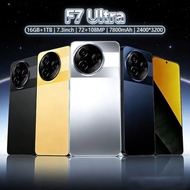 New Smartphone F7 Ultra|7.3 Inch Display 4K |72MP+108MP HD Dual Camera |Android 15 |Memory 16GB+1TB 