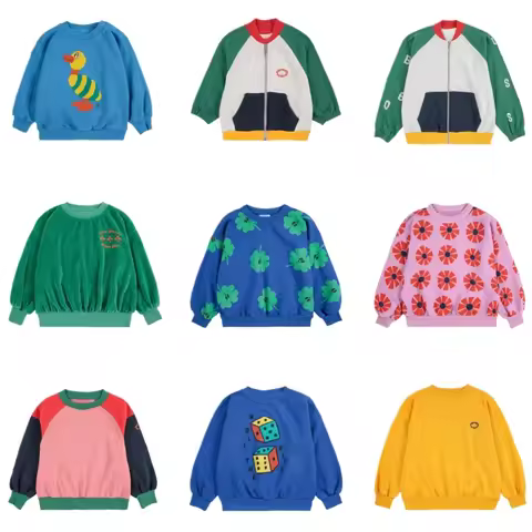 25 Autumn and Winter BC Children Sweatshirt Cartoon Full Print Fleece Hooded Coat Children's Clothin