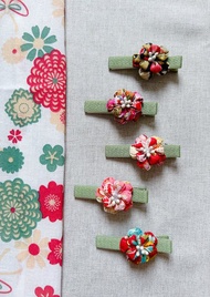 (重瓣牡丹) 和風布花 髮夾 つまみ細工