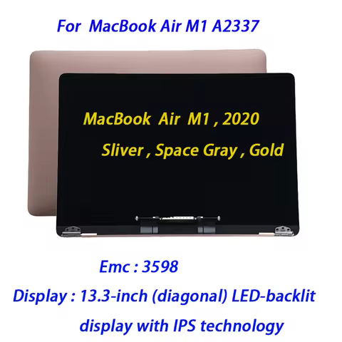 Brand New A2337 LCD Display Assembly for MacBook Air Retina 13.3" M1 A2337 Full Complete Screen EMC 