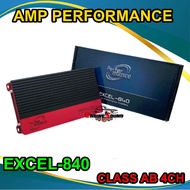 เพาเวอร์แอมป์ติดรถยนต์ PERFORMANCE รุ่น EXCEL-840 CLASS AB 4CH สีดำตัดแดง เครื่องเสียงติดรถยนต์เพาเ