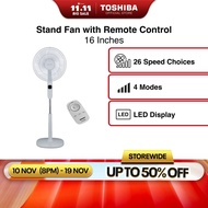 Toshiba F-LSD10(W)SG White 16" Wide Angle Oscillation Blades DC Inverter Stand Fan with Infra Remote