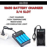 USB 18650 Battery Charger Lithium Fast Charger 2/4 Slot Li-Ion Rechargeable 3.7V 4.2V Battery 18500