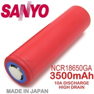 ORIGINAL sanyo NCR18650 GA 18650 3500mAh 3.7V Li ion Lithium Rechargeable Battery 10A High Drain power flat top new