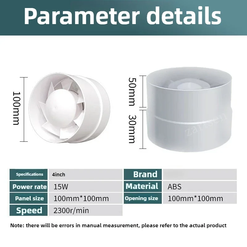 4 inch 220V Silent Ventilation Air Vents Ventilator Extractor Exhausted Extractor Fan Ventilator Bat