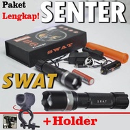 Senter Untuk di Teleskop Senapan Angin PCP Lengkap Dengan Mounting Holder Braket Dudukan Senter PAKET SENTER SENAPAN LENGKAP