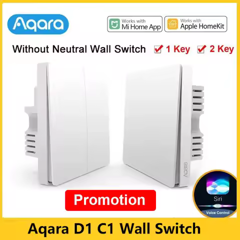 Aqara D1 C1 Wall Switch Smart Home Light Control Without Neutral Single Fire Wire Zero Line ZigBee W
