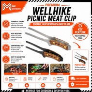 WELLHIKE Picnic Meat Clip Vintage BBQ Grill Barbecue Tong Stainless Steel Lightweight Outdoor Tablew
