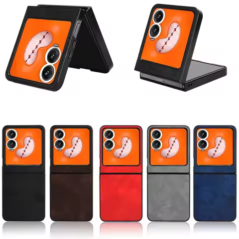 For Infinix Zero Flip 6.9inch 2024 Case Luxury Leather Skin Texture Ultra Thin Slim Back Cover For I