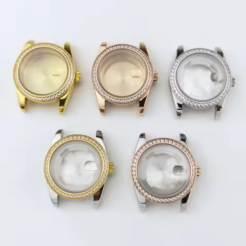 31mm NH05 NH06 Diamond-set Watch Case Fit 24.2-25mm Dial Suitable For Seiko Lady-Datejust Automatic 