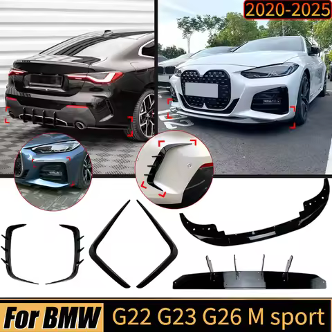 For BMW 4 Series G22 G23 G26 M Sport 2020-2025 Front Bumper Lip Rear Diffuser diffuser wind Knife Gu