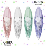 AMBER Coating Tape, Portable Press Type Correction Tape, Simple Dual Mute Silent Student Alteration 
