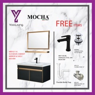 Mocha Italy - 9 IN 1 BASIN CABINET (MBF65113) Stainless Steel Material FREE ITEM | SUPER WORTH VALUE BUY BATHROOM SET