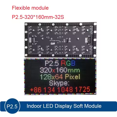 Hot selling P2.5 RGB Flexible video Module 320x160mm 1/32Scan 128*64 pixel,led display curtain flexi
