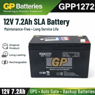 ORIGINAL GP 12V 7.2Ah Rechargeable Sealed Lead Acid Battery - GPP1272 GP BackUp Battery 12V7.2AH Rec