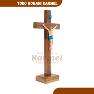 SALIB DUDUK KATOLIK KORPUS FIBER 30 CM/ SALIB MEJA KATOLIK / SALIB ALTAR PATUNG YESUS / SALIB PATUNG