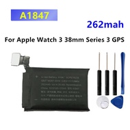 A1847สำหรับนาฬิกา Apple 38mm Series 3 GPS แบตเตอรี่ต้นฉบับ A1847 GPS 262mAh + เครื่องมือฟรี
