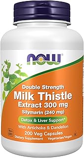 NOW Supplements, Silymarin Milk Thistle Extract 300 mg with Artichoke and Dandelion, Double Strength