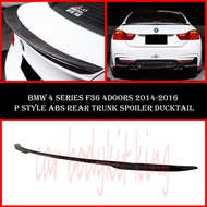 BMW 4 SERIES F36 4 DOORS 2014-2016 P STYLE REAR TRUNK SPOILER DUCKTAIL WITH PAINT (PIANO BLACK) ABS 