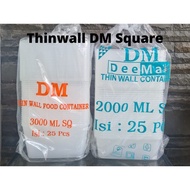 Murah Thinwall Dm Kotak / Persegi 2000Ml 3000Ml Sq / Container 2000Ml
