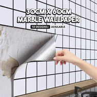 30X60CM Kitchen Wall Sticker Waterproof Bathroom Self Adhesive Wallpaper Dapur Wall Paper Kertas Din