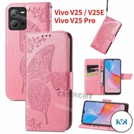 KK 2022 Vivo V25 V25E Luxury Flip Leather Casing For Vivo V25 V 25 E VivoV25 Pro 2022 4G 5G Card Slo
