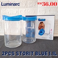 Balang Kuih Kedap Luminarc 2pcs Storit jar 0.8L / 1.1L