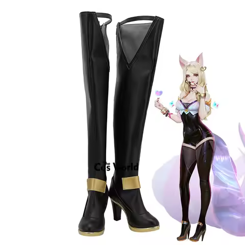 LOL KDA Girl Group The Nine-Tailed Fox Ahri Games Customize High Heels Cosplay Shoes Boots