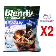 AGF - Blendy 濃縮減糖咖啡粒 18g x 6粒 x 2包 (#854017/藍綠) (Best Before:2024.08) (平行進口)