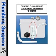 Mangkuk Jamban Duduk Tandas Duduk Plastic Cistern Home Bathroom Toilet Pump Valve Mangkuk Jamban