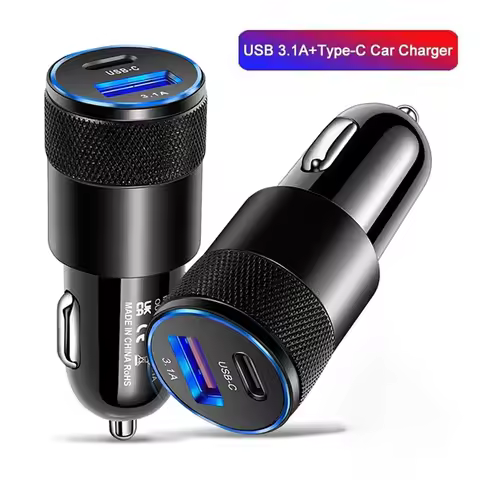 66W USB Car Charger Quick Charger 3.0 Type C Fast Phone Charging Adapter Car Adapter Socket Cigarett