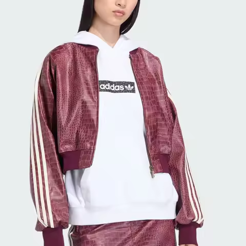 Adidas Authentic Three Leaves Women's Stand Collar Zipper Trend Jacket Jacket KD8792