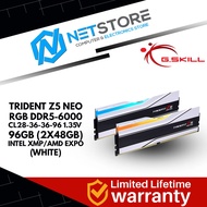 G.SKILL TRIDENT Z5 NEO RGB DDR5-6000 CL28-36-36-96 96GB (2X48GB) INTEL XMP/AMD EXPO (WHITE)-F5-6000J