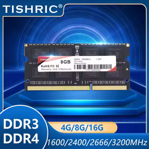 TISHRIC Laptop RAM Memory DDR3/DDR4 3200mhz 2666mhz 2400mhz 1600mhz 4G/8G/16G Notebook Memory Module