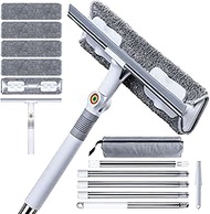 CTIME Squeegee for Window Cleaning - Professional Window Cleaner Tool with 80" Extension Poles | Str