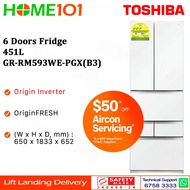 Toshiba 6 Doors Fridge 451L GR-RM593WE-PGX(B3)