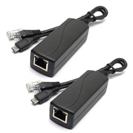 ANVISION 2-Pack Active 5V 2.4A PoE Splitter Adapter IEEE 802.3af Compliant Micro USB 48V to 5V/2.4A 